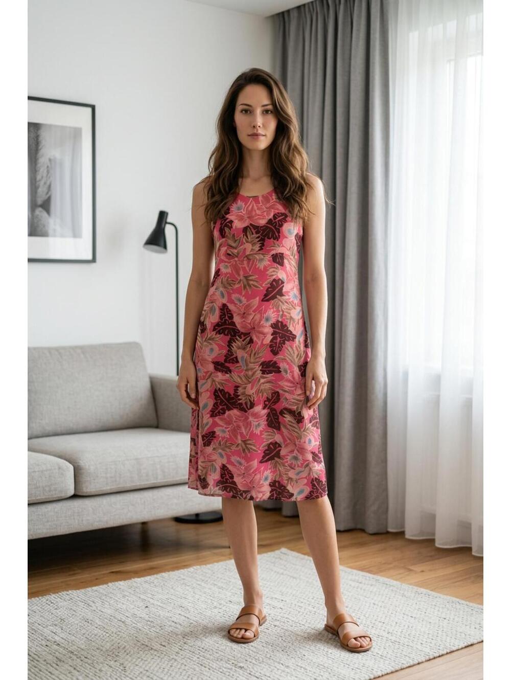 Sag Harbor Reversible Floral Pink Multicolor Dress